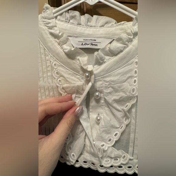 & Other Stories Frilled Two-Tone Mini Dress - Picture 8 of 9